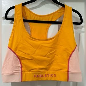 Fabletics sports bra | yellow & pink | excellent used condition